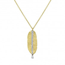 Meira T Yellow Gold Hammered Leaf Necklace