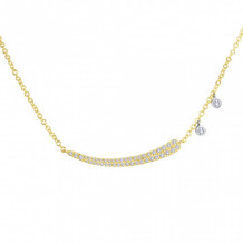 Meira T Yellow Gold Bar Diamond Necklace