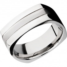 Lashbrook Cobalt Chrome 8mm Men's Wedding Band - CC8FSQ2.5+BEAD_POLISH