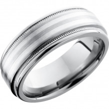 Lashbrook Titanium 8mm Men's Wedding Band - 8REF2UMIL21_SS+SATIN_POLISH