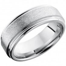 Lashbrook Cobalt Chrome 8mm Men's Wedding Band - CC8REF+STONE_POLISH