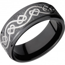 Lashbrook Black Zirconium 8mm Men's Wedding Band - Z8FGE_CELTICHEART+CROSS+SATIN+BLACK_POLISH