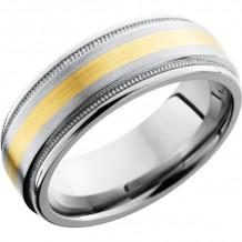 Lashbrook White & Yellow Titanium 8mm Men's Wedding Band - 8REF2UMIL12_14KY+SATIN_POLISH