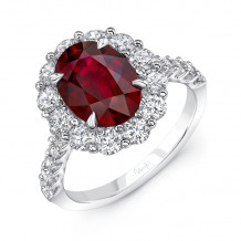 Uneek Oval Ruby Diamond Engagement Ring - LVRRI3356R