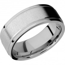 Lashbrook Cobalt Chrome 8mm Men's Wedding Band - CC8FGEW2UMIL+ANGLE+STONE_POLISH