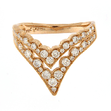 Meira T 14k Rose Gold Diamond Scalloped Ring