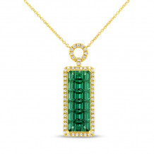 Uneek Precious Emerald Cut Green Tourmaline Pendant - PN008-GT