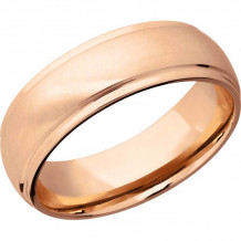 Lashbrook 14k Rose Gold 7mm Men's Wedding Band - 14KR7DGE-P+ANGLE+SATIN_POLISH