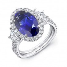 Uneek Blue Sapphire Diamond Engagement Ring - LVS983OVTANZ