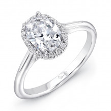 Uneek Classic Oval Diamond Halo Engagement Ring with Sleek, Stoneless Unity Tri-Fluted Shank - USMS08OV-7.5X5