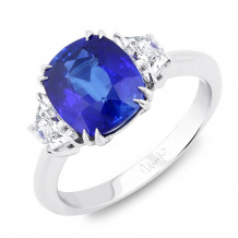Uneek Sapphire-and-Diamond Three-Stone Engagement Ring - LVS978CU