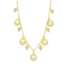 Freida Rothman Pearl Drop 16" Short Necklace In 14K Gold - TPYZFPN06-16E