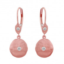 Meira T 14k Rose Gold Hammered Diamond Earrings