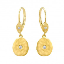 Meira T 14k Yellow Gold Hammered Diamond Earrings