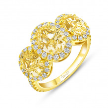 Uneek Natureal Oval Fancy Yellow Diamond Fashion Ring - LVS990FYOV