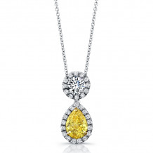 Uneek Natureal Collection Yellow Pear Diamond Pendant - LVN646