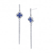 Uneek Blue Sapphire Diamond Earrings - LVECF385BS