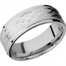 Lashbrook Cobalt Chrome 8mm Men's Wedding Band - CC8FGECELTIC6+SATIN_POLISH