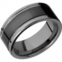 Lashbrook Black Tungsten 9mm Men's Wedding Band - CT09TG142+POLISH