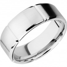 Lashbrook Cobalt Chrome 8mm Men's Wedding Band - CC8B6SEG+SATIN_POLISH