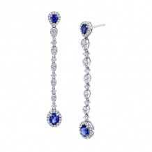 Uneek Blue Sapphire Diamond Earrings - LVECF484BS