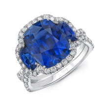 Uneek Cushion Blue Sapphire Engagement Ring - LVS1068CUBS