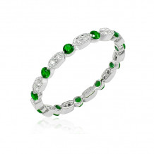 Uneek Art Deco-Inspired Emerald and Diamond Band - LVBMT0023E