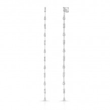 Uneek Cascade Collection Dangle Earrings with Tapered Baguette and Round Diamonds - LVED4063W