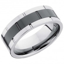 Lashbrook Black & White Tungsten Men's Wedding Band - TCR9098+POLISH