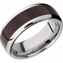 Lashbrook Titanium Hardwood 8mm Men's Wedding Band - HW8D15_WENGE+POLISH