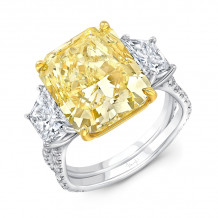 Uneek Radiant Yellow Diamond Engagement Ring - LVS1016RADFY