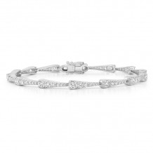 Uneek Bracelet with Graduating Round Diamonds in Tapered Bars - LVBRR1502W