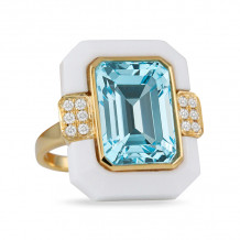 Doves Mykonos 18k Yellow Gold Diamond Ring - R9873WABT