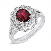 Uneek Oval Ruby Diamond Engagement Ring - LVRRI2341R