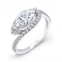 Uneek East-West Marquise Diamond Bypass Engagement Ring with Halo - SWS105