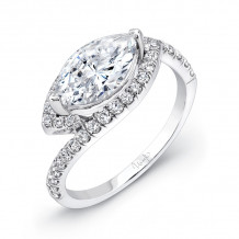 Uneek East-West Marquise Diamond Bypass Engagement Ring with Halo - SWS105