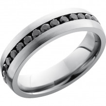 Lashbrook Cobalt Chrome 6mm Men's Wedding Band - CC6DETERNITYBLKDIA.04CH+SATIN