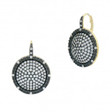 Freida Rothman Large Pave Times Square Leverback Earrings - YRZEL0263B