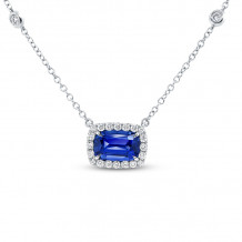 Uneek Precious Cushion Cut Blue Sapphire Pendant - PN4000CUBSU