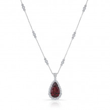 Uneek Pear Rhodolite Necklace - LVN944RHO