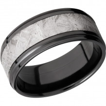 Lashbrook Black Zirconium Meteorite 9mm Men's Wedding Band - Z9FGE15_METEORITE+POLISH