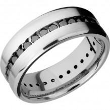 Lashbrook White Platinum Diamond 8mm Men's Wedding Band - PLAT8BETERNITYBLKDIA.04+SATIN_POLISH