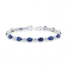 Uneek Blue Sapphire Tennis Diamond Bracelet - BR2000BSOV-LG