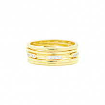 Freida Rothman 14k Yellow Gold Plated Sterling Silver Stackable Rings