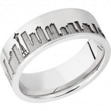 Lashbrook Cobalt Chrome 8mm Men's Wedding Band - CC8F_LCVSEATTLESKYLINE+SAND_SATIN