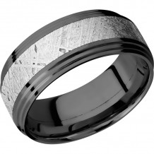 Lashbrook Black Zirconium Meteorite 9mm Men's Wedding Band - Z9F2S14_METEORITE+POLISH