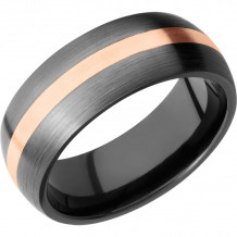 Lashbrook Black & Rose Zirconium 8mm Men's Wedding Band - Z8D12_14KR+SATIN