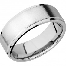 Lashbrook Cobalt Chrome 8mm Men's Wedding Band - CC8FGE+STONE_POLISH