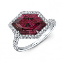 Uneek PHOENIX EYE Hexagonal Umbalite Garnet Diamond Fashion Ring - LVS1072HXUMB