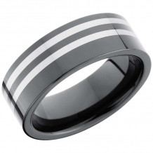 Lashbrook Black & White Tungsten Men's Wedding Band - TCR8389+POLISH